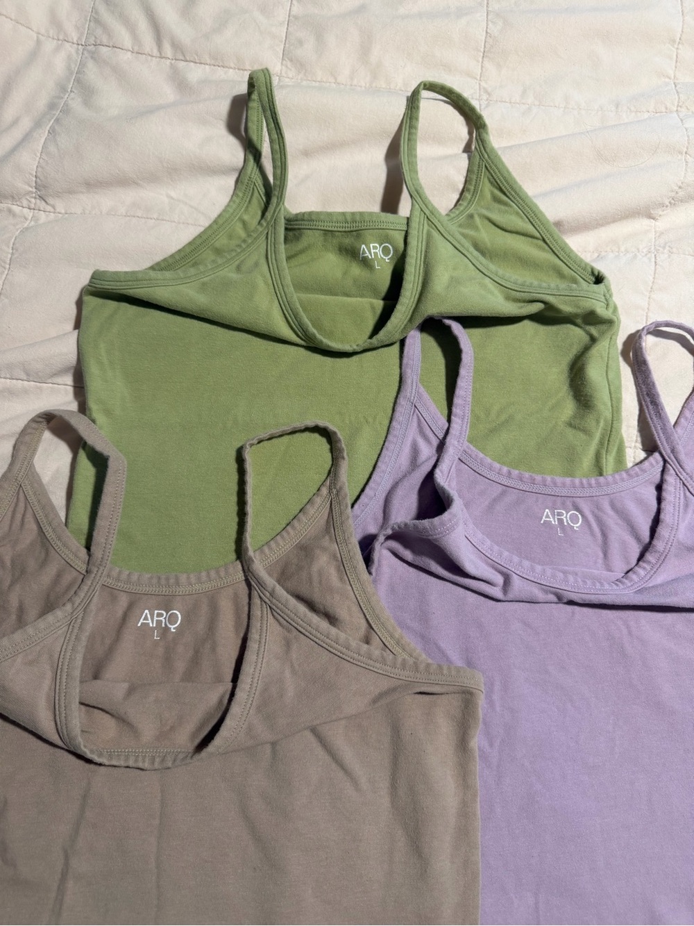 ARQ Women's Tank Tops in Olive, Sage, Taupe, Lavender - Picture 3 of 5